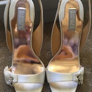 Badgley Mischka Satin slingback heels